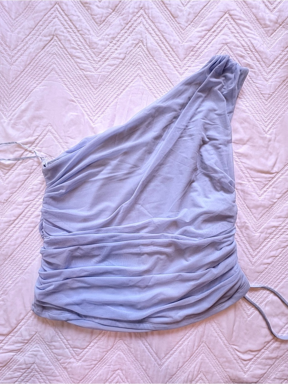 Abercrombie & Fitch One-Shoulder Ruched Top in Light Lavender